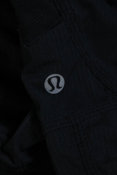 Lululemon Womens Striped Print Drawstring Tied Cargo Cropped Pants Navy Size S