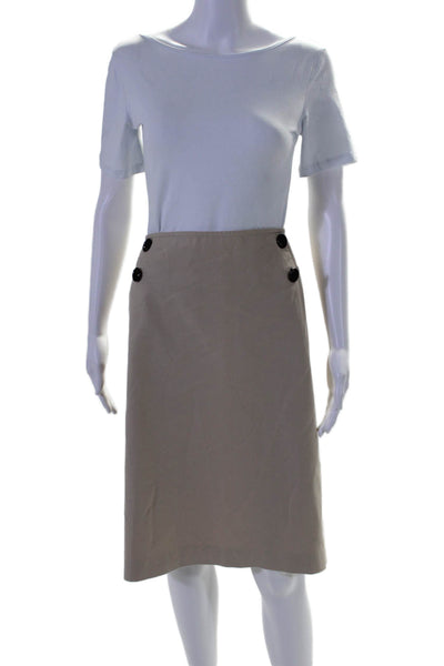 Lafayette 148 New York Womens Back Zip Back Slit Straight Skirt Beige Size 22