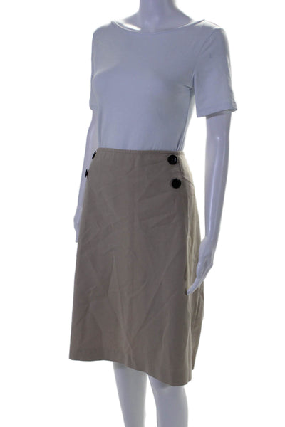 Lafayette 148 New York Womens Back Zip Back Slit Straight Skirt Beige Size 22