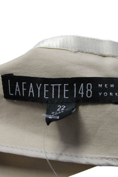 Lafayette 148 New York Womens Back Zip Back Slit Straight Skirt Beige Size 22