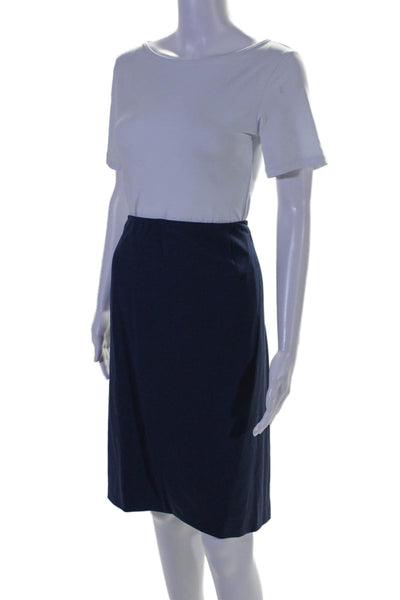 Lafayette 148 New York Womens Side Zip Straight Skirt Blue Size 22W