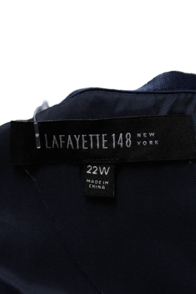 Lafayette 148 New York Womens Side Zip Straight Skirt Blue Size 22W