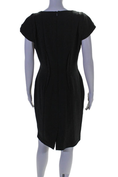 Reiss Womens Sleeveless V Neck Back Zip Side Slit Long Dress Black Size 8