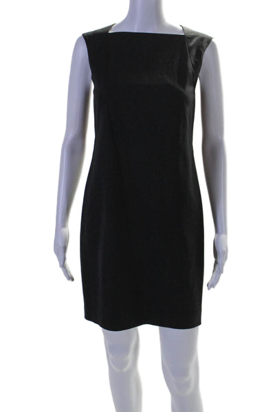 Theory Womens Sleeveless Back Zip Mid Calf Square Neck Dress Black Size 2