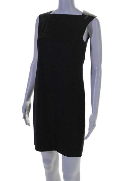 Theory Womens Sleeveless Back Zip Mid Calf Square Neck Dress Black Size 2