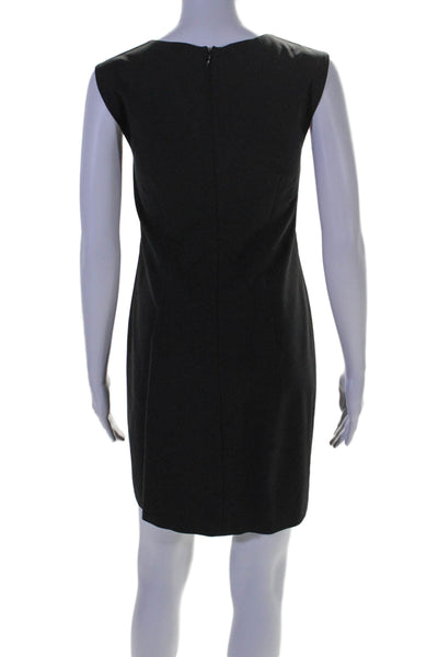 Theory Womens Sleeveless Back Zip Mid Calf Square Neck Dress Black Size 2