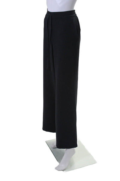 Rebecca Taylor Women's Elastic Waist Pockets Wide Leg Dress Pants Black Size 10