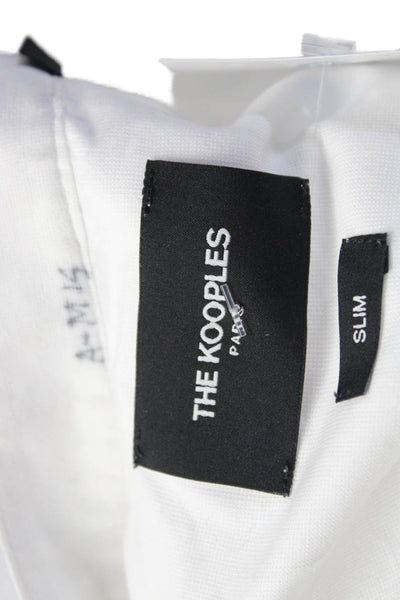 The Kooples Men's Round Neck Long Sleeves Button Down Shirt White Size XL