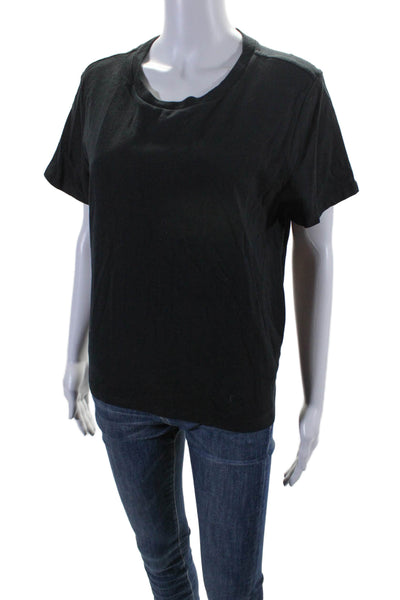 Reformation Womens Short Sleeve Crew Neck Basic T Shirt Black Size XL