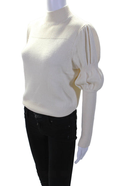 10 Crosby Derek Lam Womens Turtleneck Sweater White Wool Size Extra Small