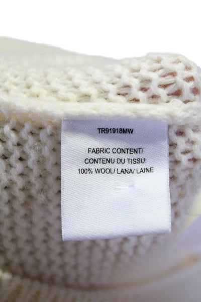 10 Crosby Derek Lam Womens Turtleneck Sweater White Wool Size Extra Small