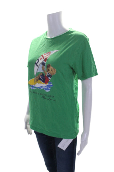 Polo Ralph Lauren Boys Cotton Graphic Short Sleeve T-Shirt Top Green Size L