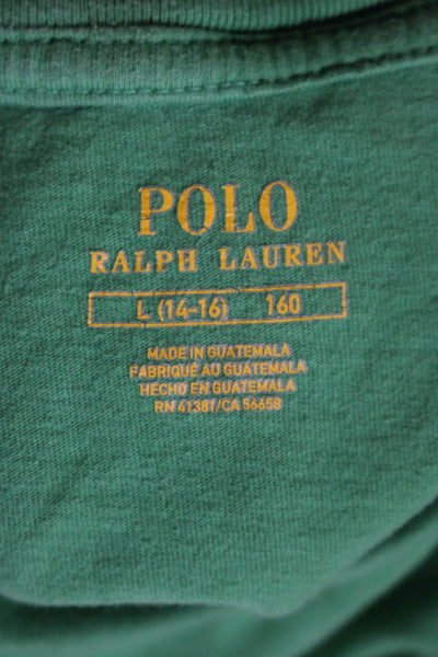 Polo Ralph Lauren Boys Cotton Graphic Short Sleeve T-Shirt Top Green Size L