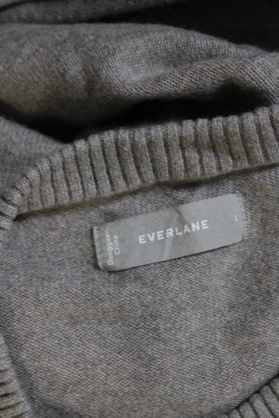 Everlane Womens Long Sleeve Scoop Neck Sweater Gray Cashmere Size Large