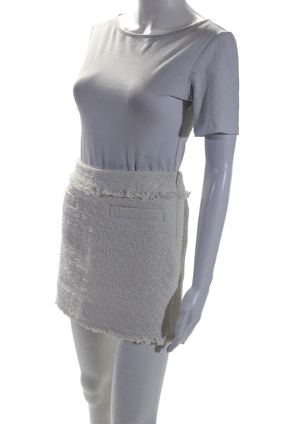 Proenza Schouler White Label Womens Cotton Tweed Mini Skirt White Size 0