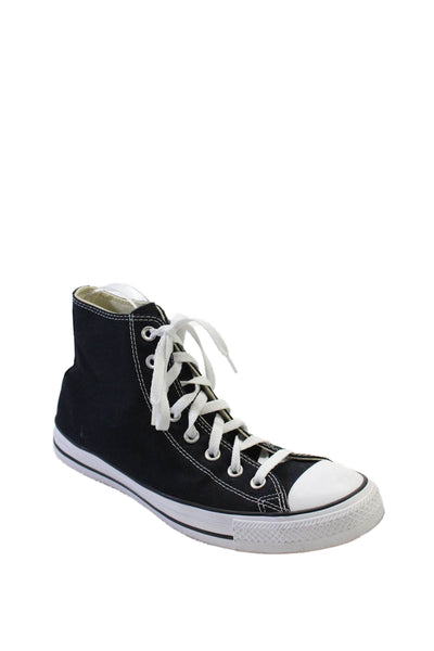 Converse Mens High Top Lace Up Rubber Toe Sneakers White Black Size 9.5