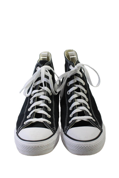 Converse Mens High Top Lace Up Rubber Toe Sneakers White Black Size 9.5