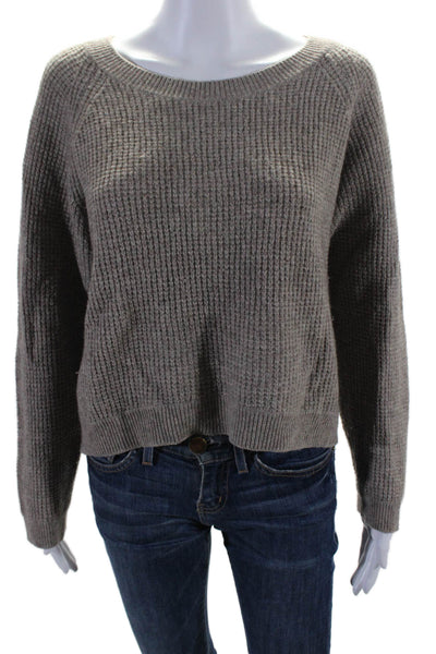 Vince Womens Wool Long Sleeve Pullover Crewneck Sweater Gray Size L