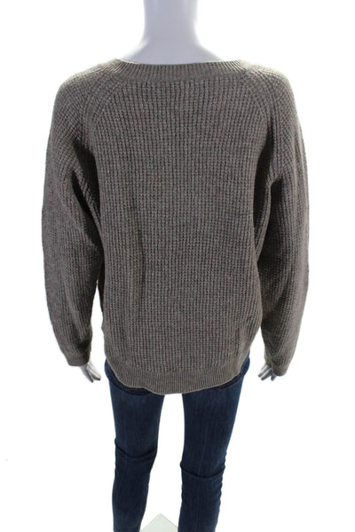 Vince Womens Wool Long Sleeve Pullover Crewneck Sweater Gray Size L