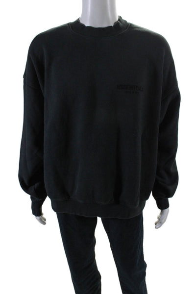 FOG Essentials Mens Cotton Long Sleeve Crewneck Sweatshirt Black Size XL