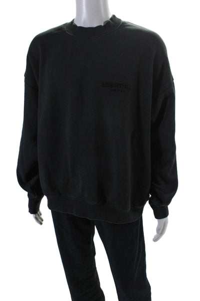 FOG Essentials Mens Cotton Long Sleeve Crewneck Sweatshirt Black Size XL