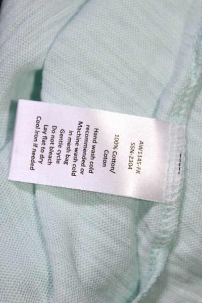 ATM Womens Green Slub Jersey Schoolboy Short Sleeve Crew Neck Tee Top Size S