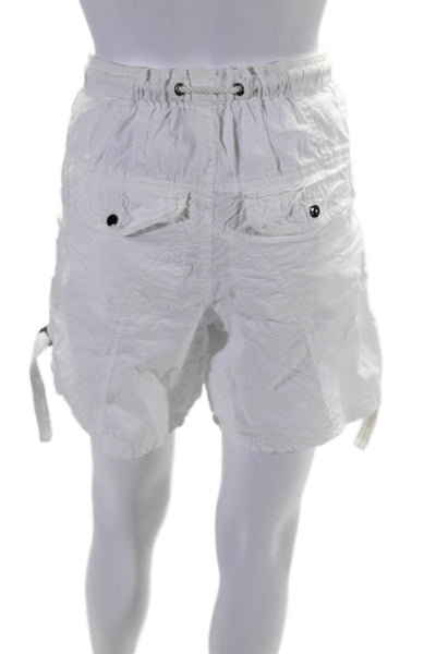 Free People Womens Cotton Drawstring Waist Zip Up Cargo Shorts White Size XS