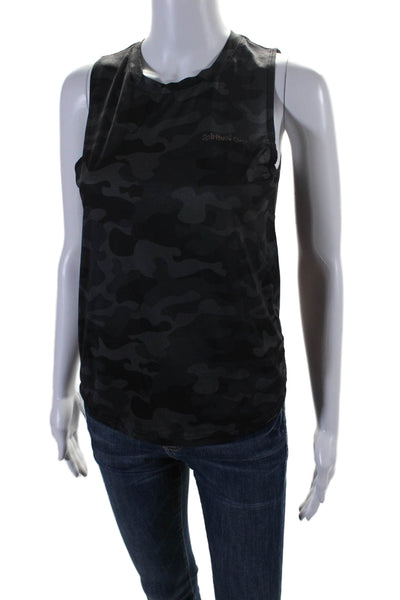 Spiritual Gangster Womens Camouflage Print Activewear Tank Top Gray Size XS