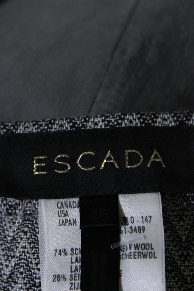 Escada Womens Chevron Striped Wide Leg Dress Pants Black Wool Size EUR 46