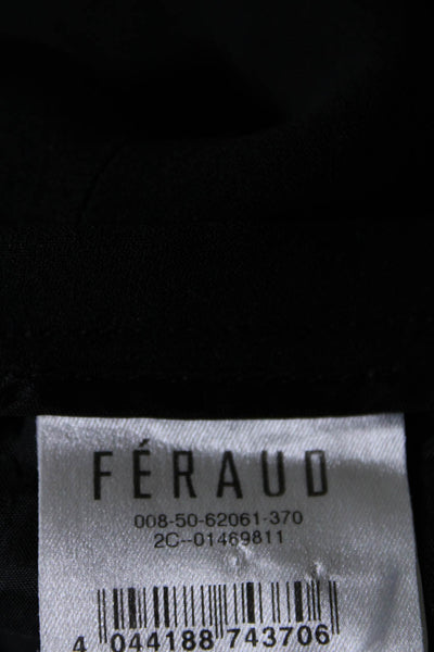 Feraud Womens Silk High Rise Wide Leg Dress Pant Trousers Black Size 16