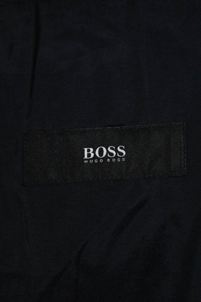 Boss Hugo Boss Men's Long Sleeves Lined Two Button Jacket Navy Blue Size 36