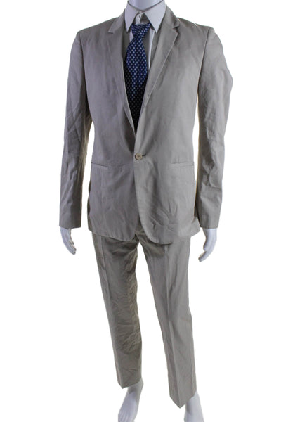 Calvin Klein Men's Long Sleeves Lined Two Piece Pants Suit Beige Size 46