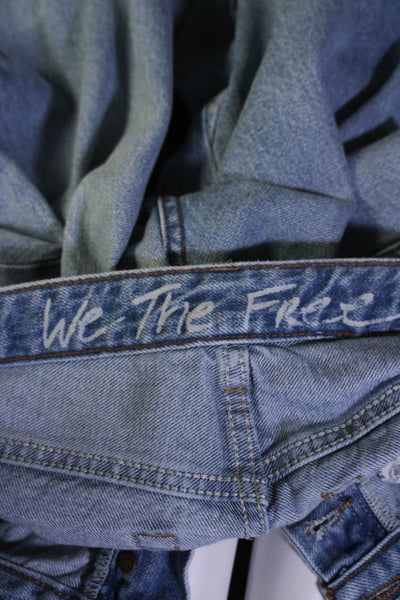 We The Free Womens Cotton Five Pocket Button Fly High-Rise Jeans Blue Size 26