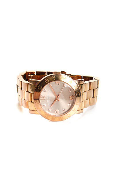 Marc By Marc Jacobs Women's Amy Glitz Stainless Steel Band Rose Gold Tone Watch