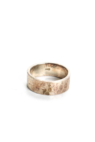 Designer Womens Sterling Silver Hammered Texture Ring 5.5g Size 6