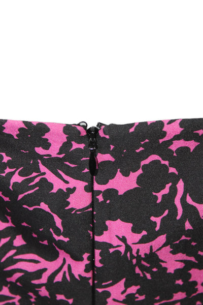 Michael Kors Collection Womens Floral Print Midi Pencil Dress Pink Black Size 10