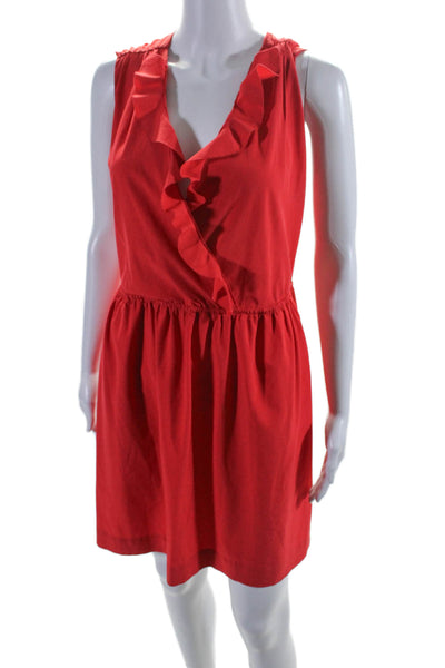 Rachel Rachel Roy Women's V-Neck Sleeveless Ruffle Mini Dress Red Size 2