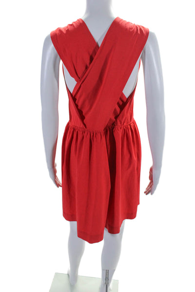 Rachel Rachel Roy Women's V-Neck Sleeveless Ruffle Mini Dress Red Size 2