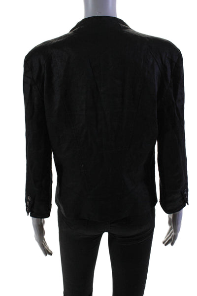 Helmut Lang Womens Solid Black Long Sleeve Asymmetric Jacket Size 12