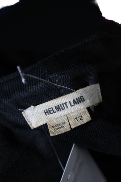 Helmut Lang Womens Solid Black Long Sleeve Asymmetric Jacket Size 12