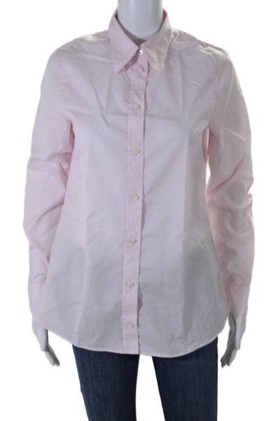 Ines De La Fressange Womens Cotton Long Sleeve Button Down Shirt Pink Size 36