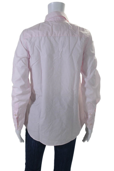 Ines De La Fressange Womens Cotton Long Sleeve Button Down Shirt Pink Size 36