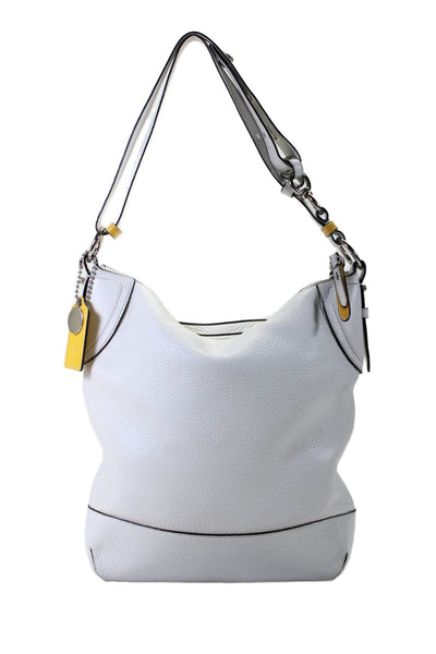 Coach Womens Single Strap Top Zip Shoulder Bag Leather White Size Medium