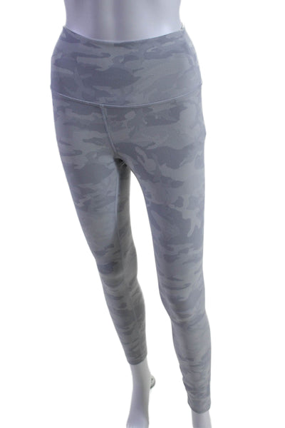 Lululemon Womens Stretch Camouflage Mid-Rise Activewear Leggings Gray Size 6