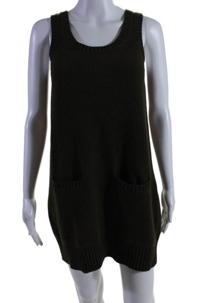 See by Chloe Womens Wool Brown Scoop Neck Sleeveless Sweater Dress Size S