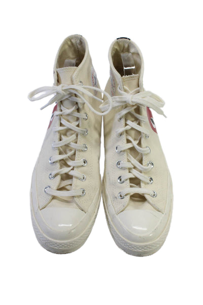 Converse x Play Comme des Garcons Mens Lace Up High Top Sneakers Beige Size 10