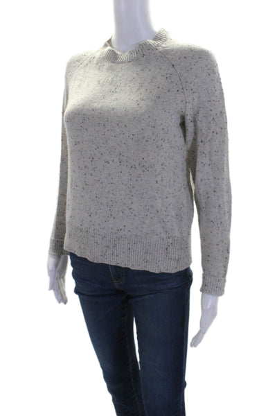 Theory Womens Long Sleeve Crew Neck Tight Knit Sweater Gray Size Small