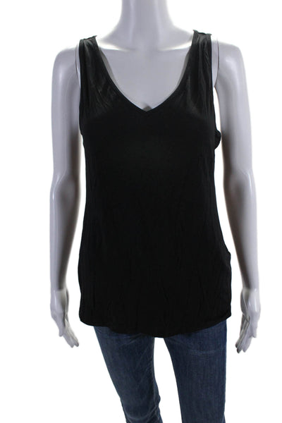 Soft Surroundings Women's V-Neck Sleeveless Tank Top Black Size M