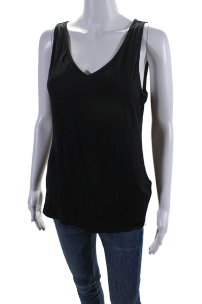 Soft Surroundings Women's V-Neck Sleeveless Tank Top Black Size M