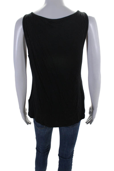 Soft Surroundings Women's V-Neck Sleeveless Tank Top Black Size M